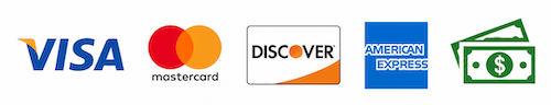 Accepted credit card and payment methods
